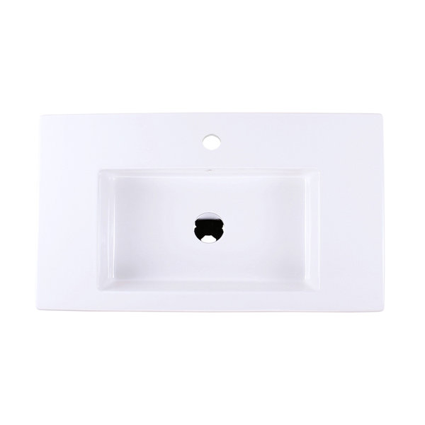 LACAVA Aquaquattro 17.875'' White Porcelain Rectangular Bathroom Sink with Overflow Wayfair